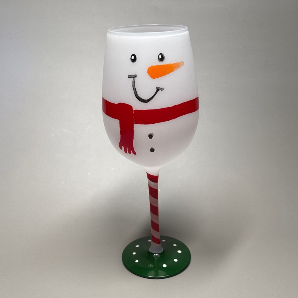 💜3/$15 Festive Snowman Wine Glass
